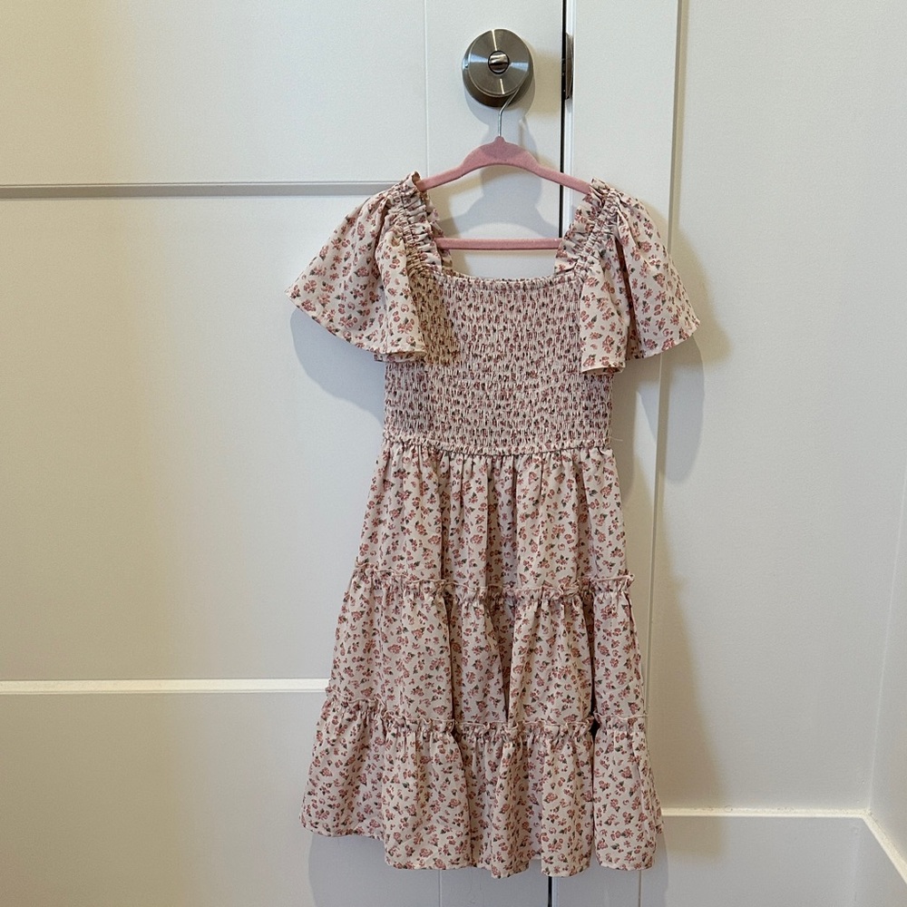 Ivy City Floral Pink Kids Dress